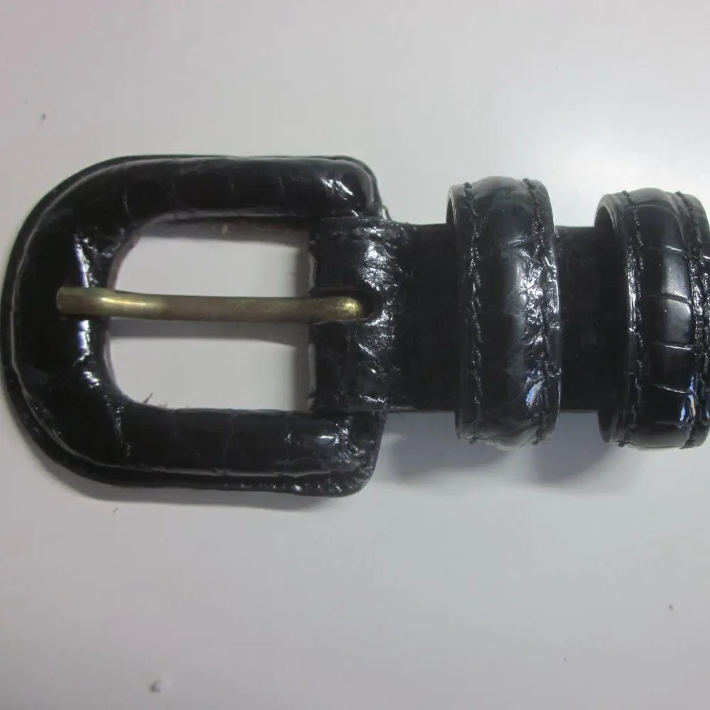 Reptiles House Black Crocodile Belt  Womens Size XS 1
